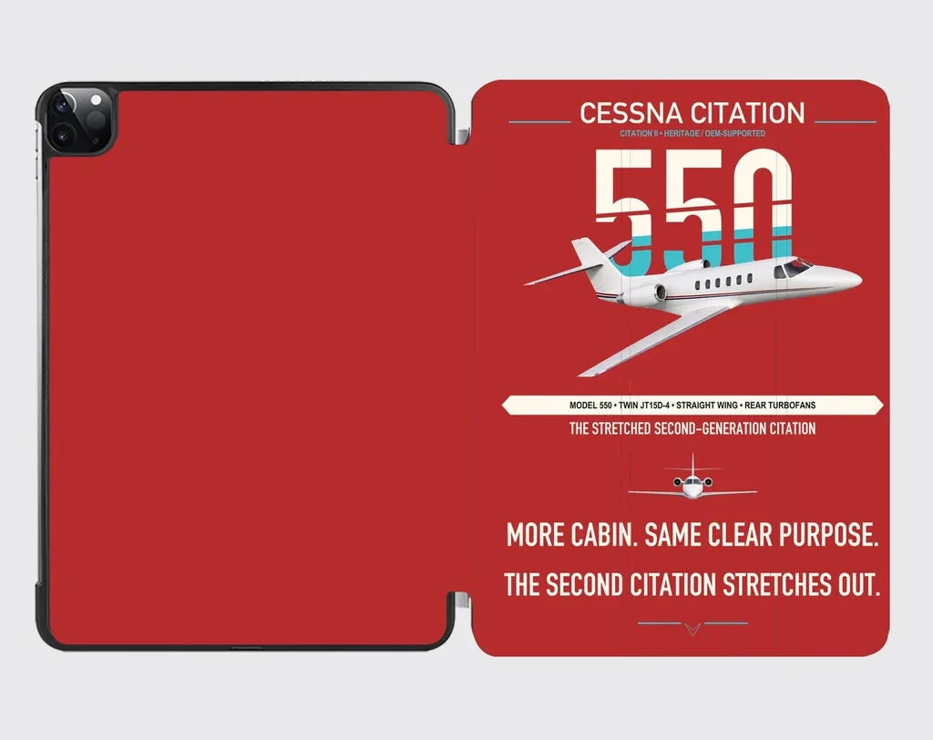 Cessna Citation 550 - Citation II design on red ipad tablet case