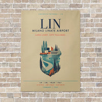 Thumbnail for Milano Linate Airport LIN vertical canvas print - no frame - beige background
