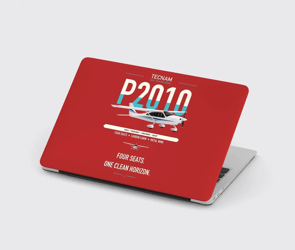 Tecnam P2010 design on red MacBook case