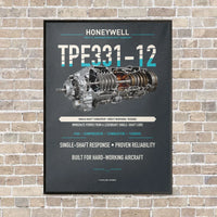 Thumbnail for TPE331-12 vertical canvas print - framed - gray background