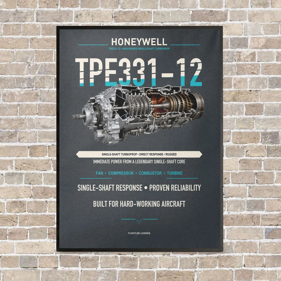 TPE331-12 vertical canvas print - framed - gray background