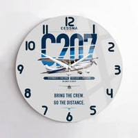 Thumbnail for Cessna T207A Stationair 8 design on light gray no frame wall clock