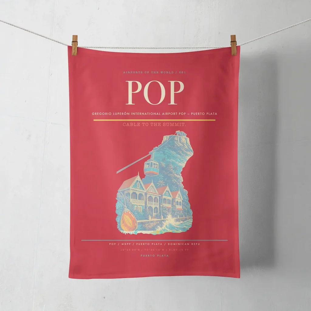 Gregorio Luperón International Airport (POP) design on red towel