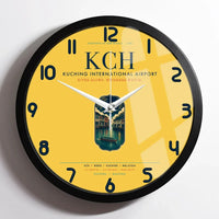 Thumbnail for Kuching International Airport (KCH) design on yellow framed wall clock