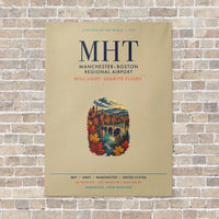 Thumbnail for Manchester–Boston Regional Airport MHT vertical canvas print - no frame - beige background