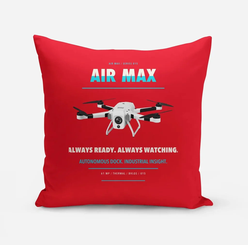Percepto Air Max design on red pillow