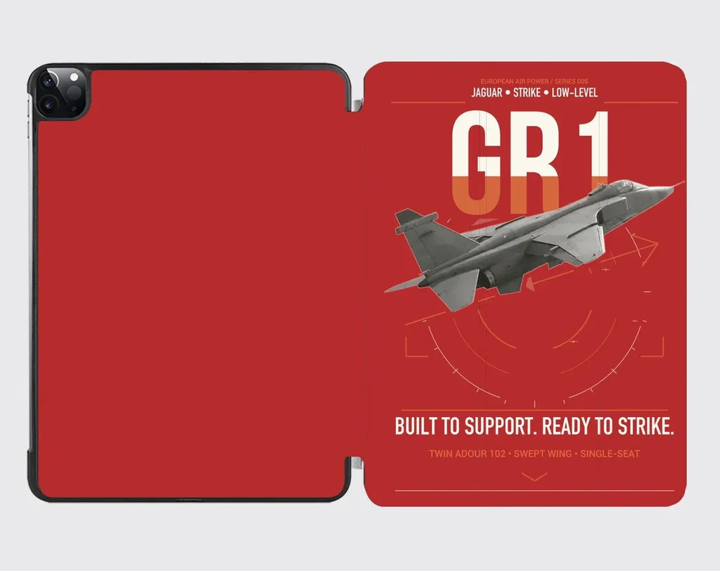 SEPECAT Jaguar GR1 design on red ipad tablet case