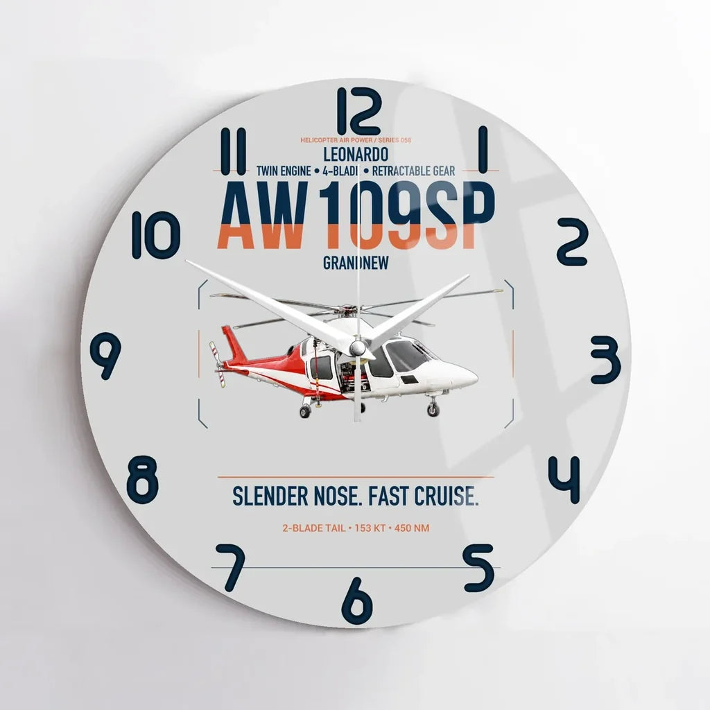 Leonardo AW109SP GrandNew design on light gray no frame wall clock
