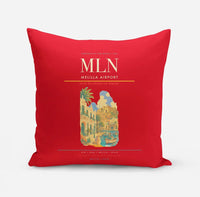 Thumbnail for Melilla Airport (MLN) design on red pillow