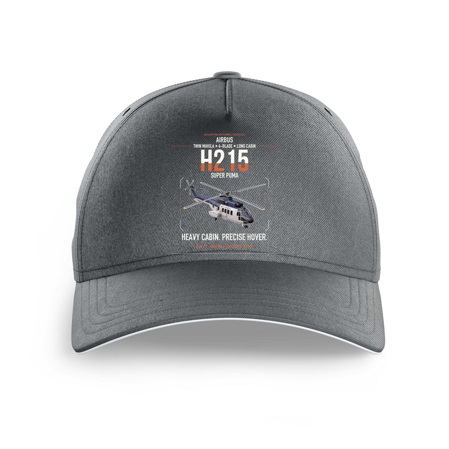 Airbus H215 design on gray printed hat