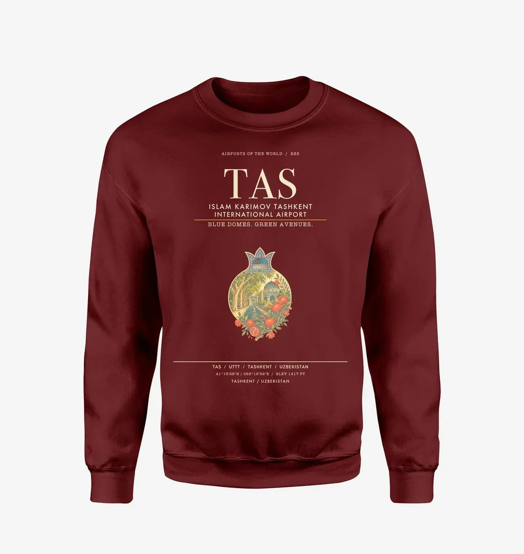 Islam Karimov Tashkent International Airport TAS Sweatshirt - Wine Red