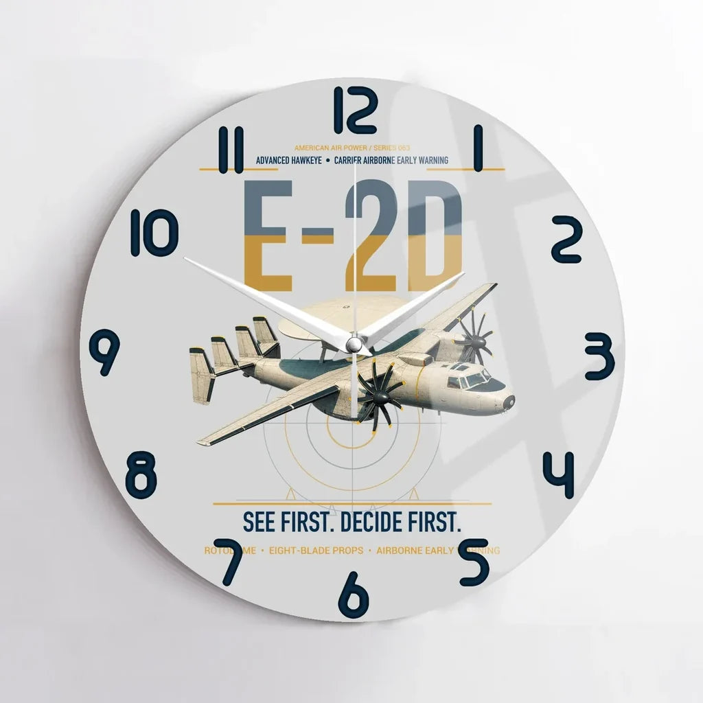 E-2D Advanced Hawkeye design on light gray no frame wall clock