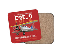 Thumbnail for F3F-2 Last Biplane First Fight design on red 1 piece coaster