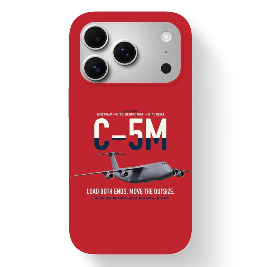 C-5M Super Galaxy design on red magsafe iphone case, for iPhone 17 Pro