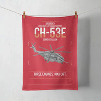 Thumbnail for Sikorsky CH-53E Super Stallion design on red towel