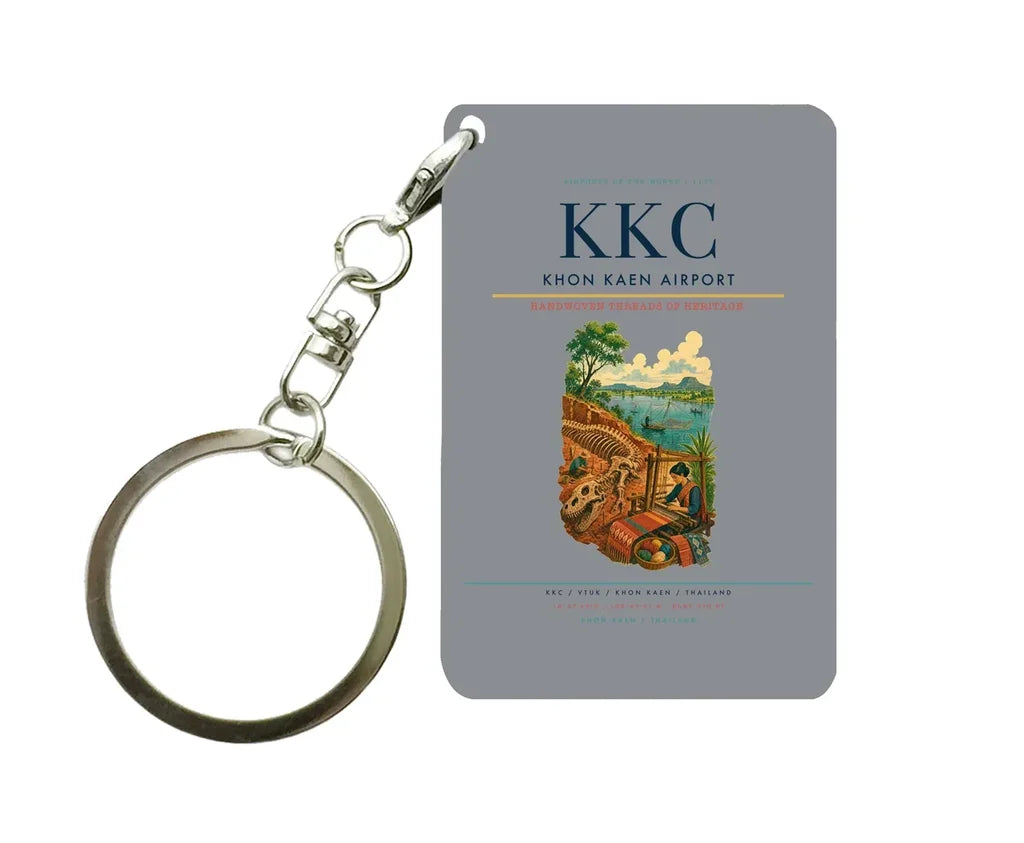 Khon Kaen Airport (KKC) design on gray key chain