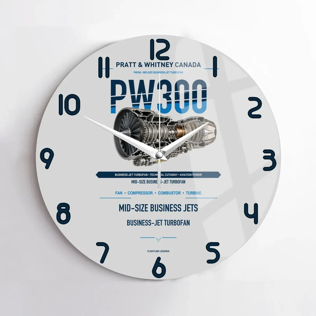 PW300 design on light gray no frame wall clock