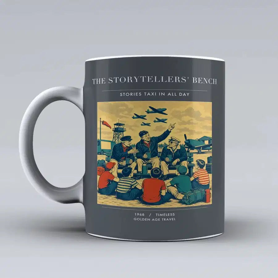 VINTAGE G4430 - The Storytellers' Bench - Ceramic Mug design on gray