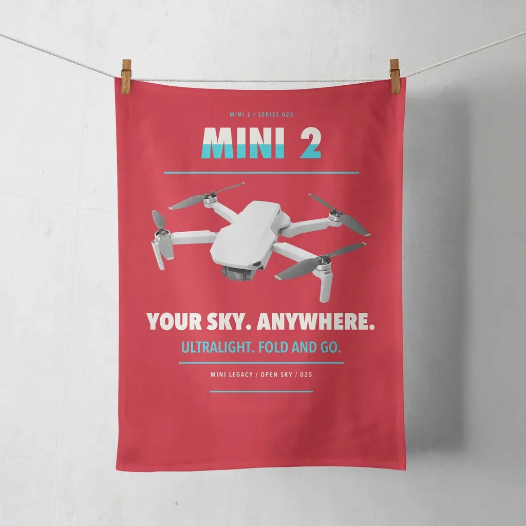 DJI Mini 2 design on red towel
