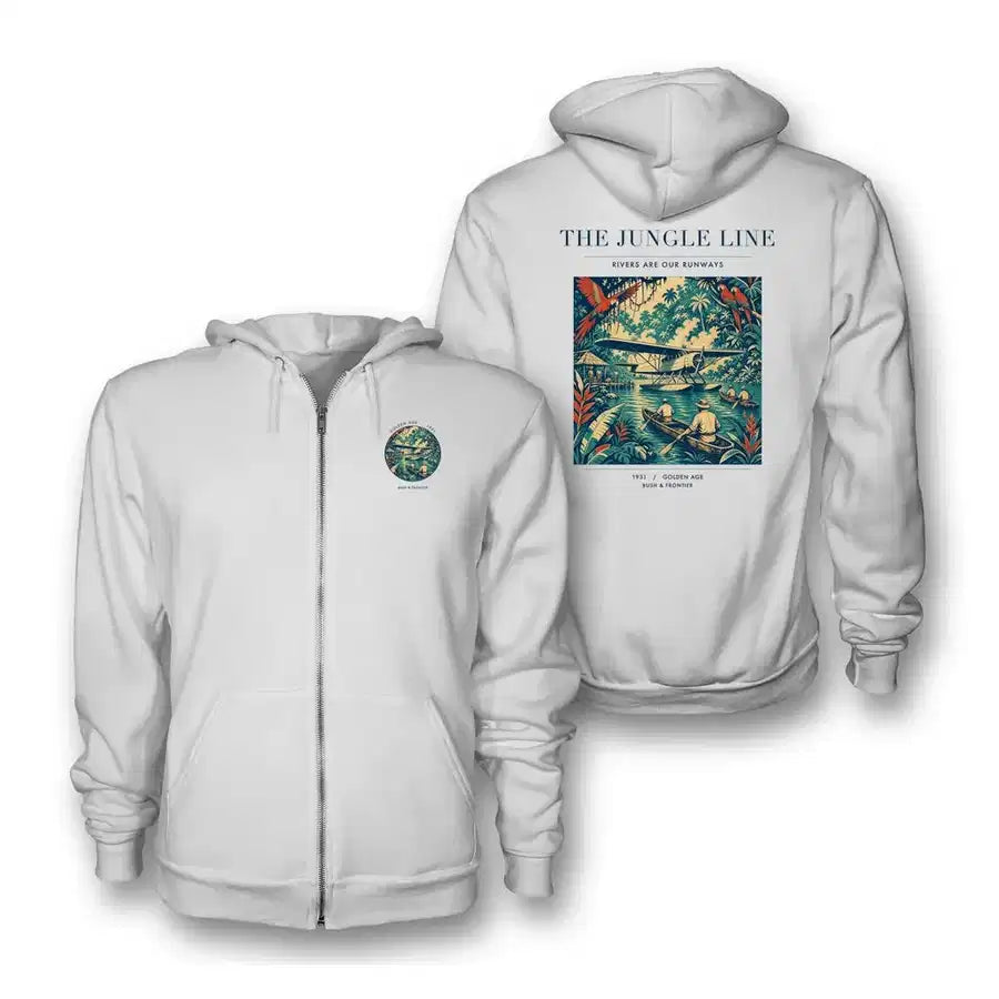 VINTAGE G4023 - The Jungle Line - Premium Zipped Hoodie design on white