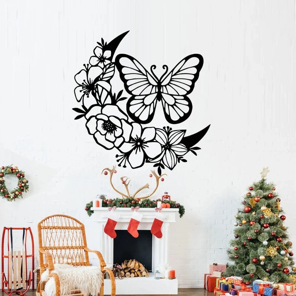 Hanging wall decoration — Moon Butterfly Wall Sculpture 31x32CM silhouette — view 11