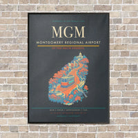 Thumbnail for Montgomery Regional Airport MGM vertical canvas print - framed - gray background
