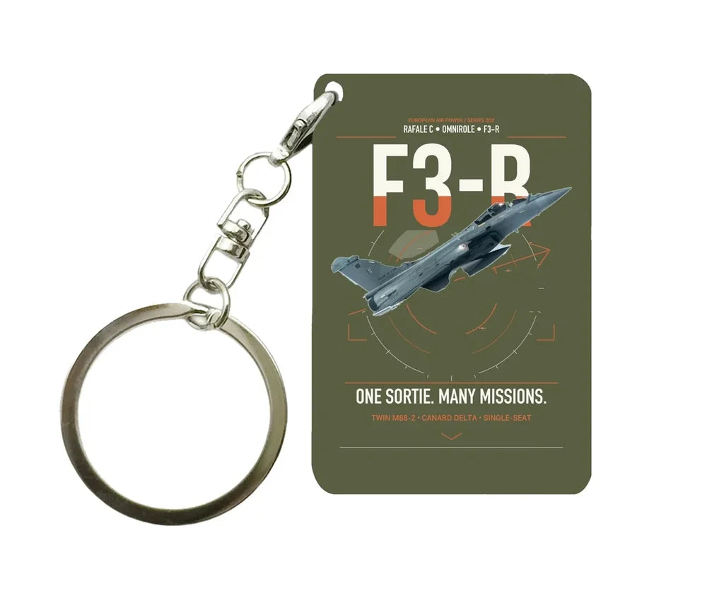 Dassault Rafale C — F3-R standard design on green army designed key chain, double-side print