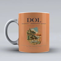 Thumbnail for Deauville – Normandie Airport (DOL) airport code design on orange ceramic mug