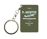 Thumbnail for Tecnam P-Mentor design on green army designed key chain, double-side print