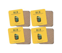 Thumbnail for Bangor International Airport (BGR) design on yellow 4 pieces set coaster