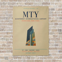 Thumbnail for Monterrey International Airport MTY vertical canvas print - no frame - beige background
