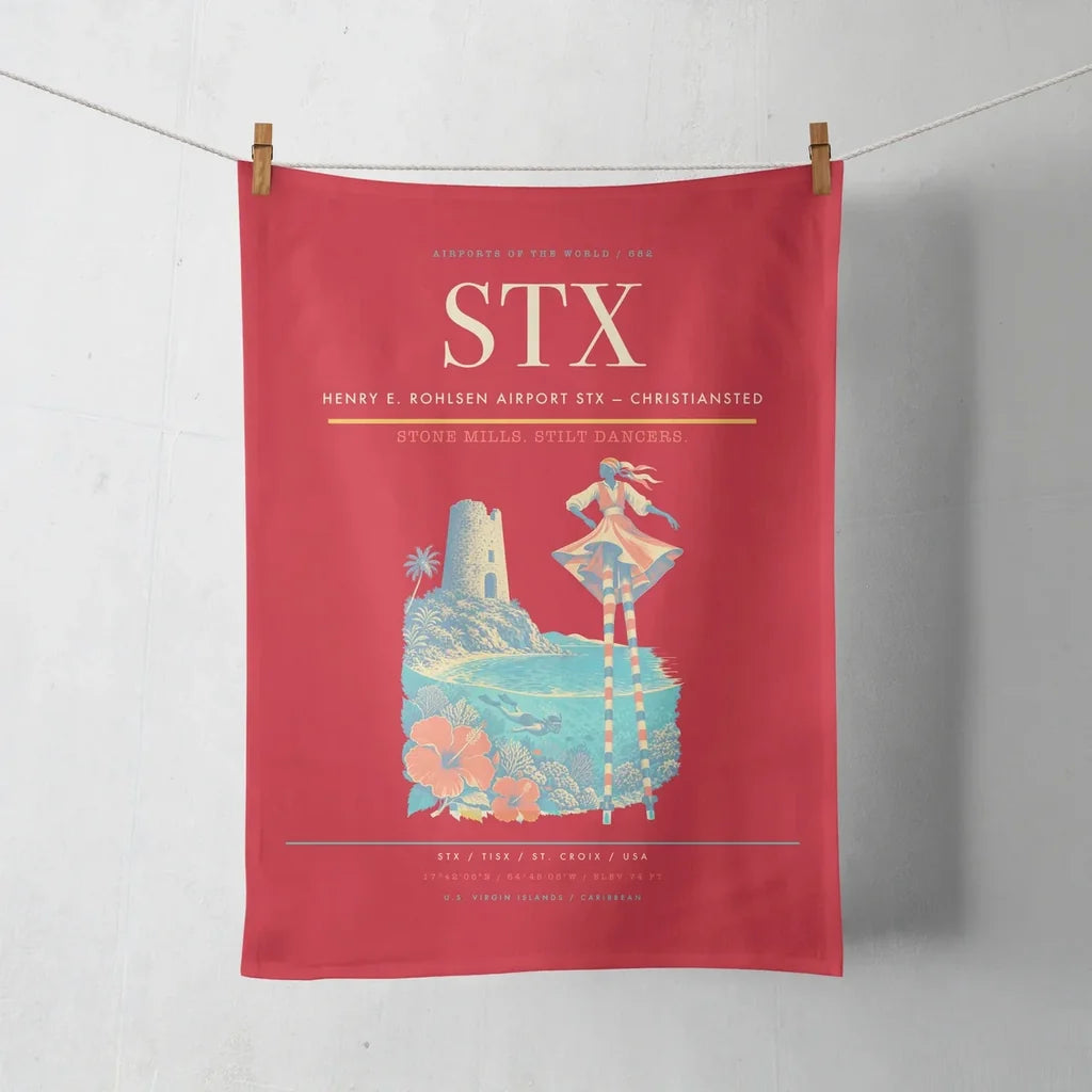 Henry E. Rohlsen Airport (STX) design on red towel