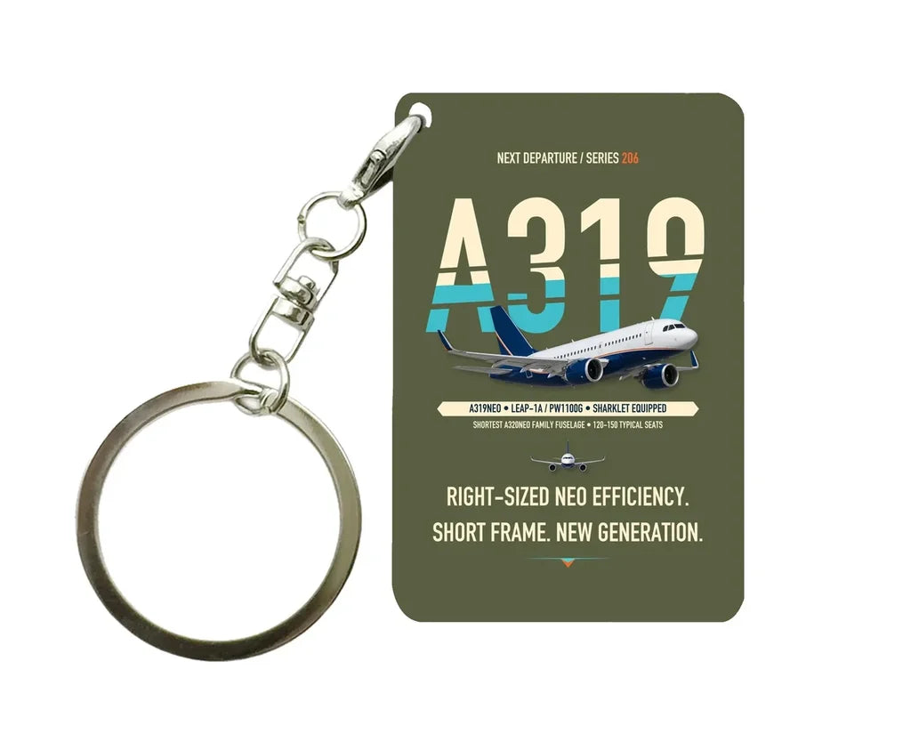 Airbus A319neo Key Chain design on green army key chain