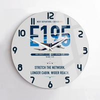Thumbnail for Embraer E195 design on light gray no frame wall clock