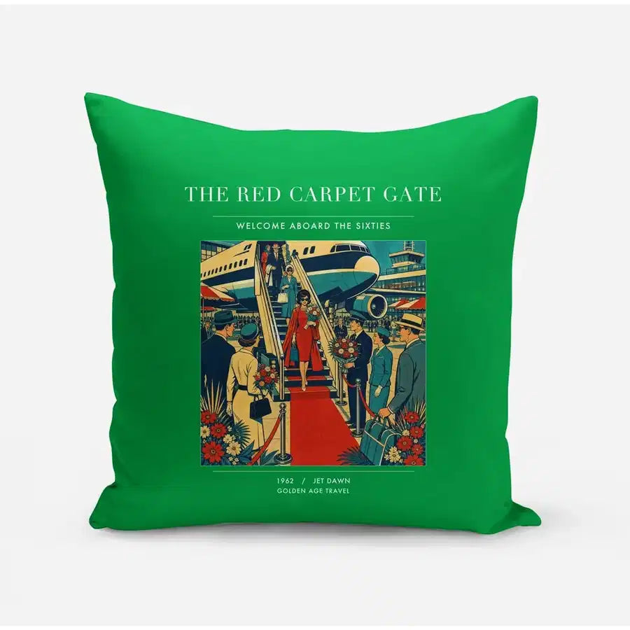 VINTAGE G4124 - The Red Carpet Gate - Designed Pillows design on green
