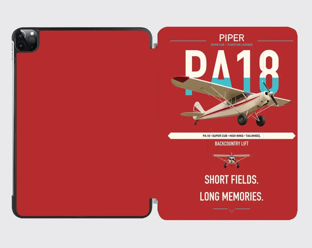 Piper PA-18 Super Cub design on red ipad tablet case