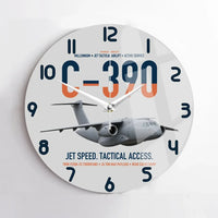 Thumbnail for C-390 Millennium design on light gray no frame wall clock