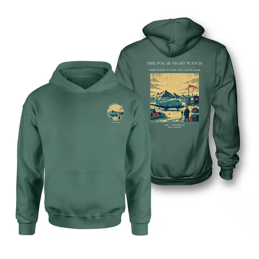 VINTAGE G4357 - The Polar Night Watch - Double-Side Hoodie design on green double side