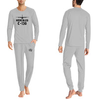 Thumbnail for Military Transport Airplane C 130 men pajamas - Light Gray