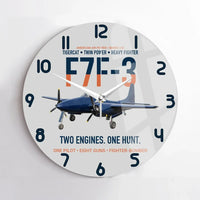 Thumbnail for F7F-3 Tigercat Two Engines One Hunt design on light gray no frame wall clock