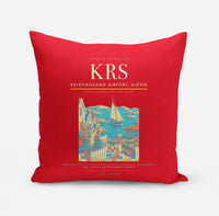 Thumbnail for Kristiansand Airport, Kjevik (KRS) design on red pillow