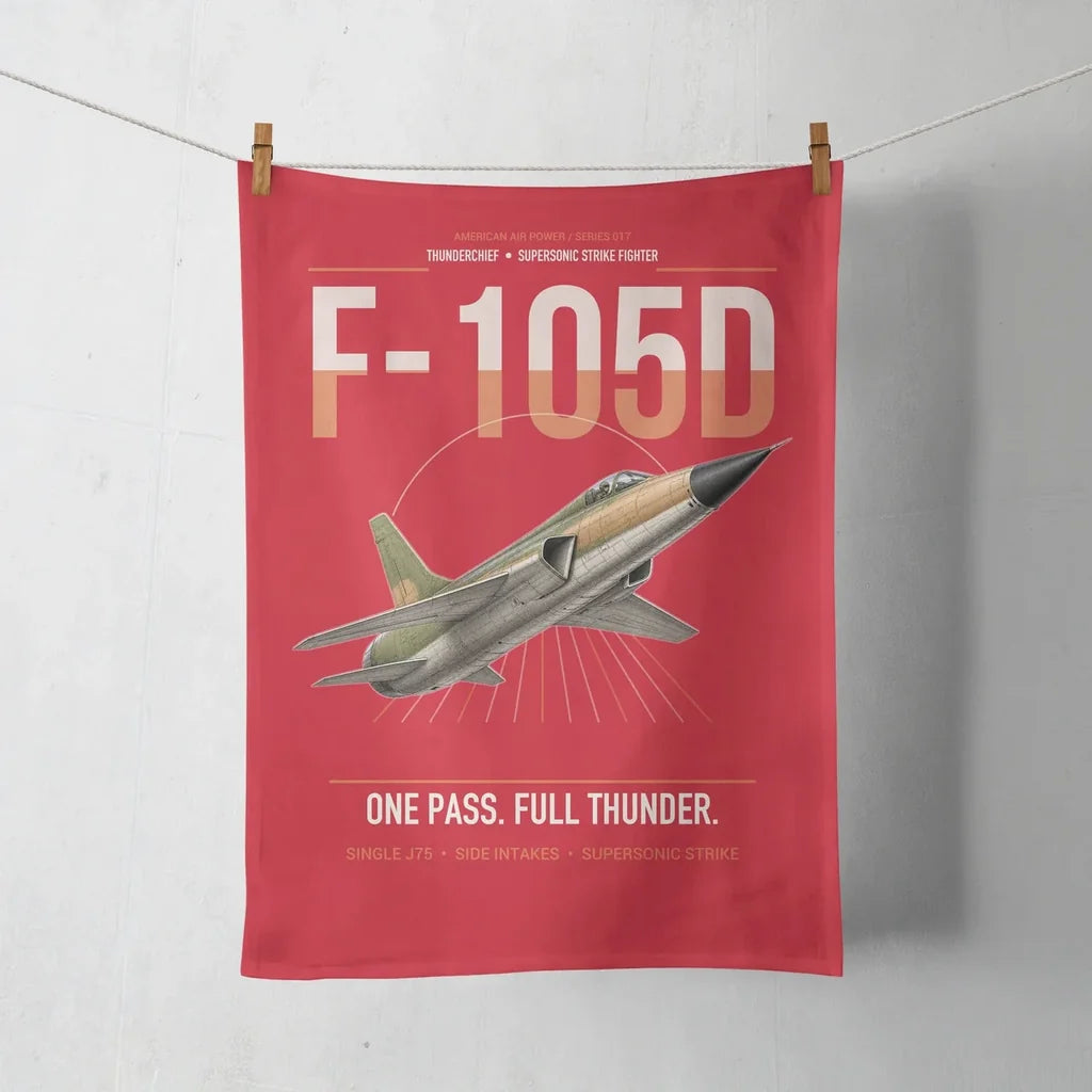 F-105D Thunderchief design on red towel