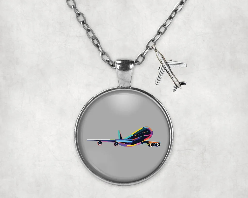 Multicolor Airplane Necklace - view 7