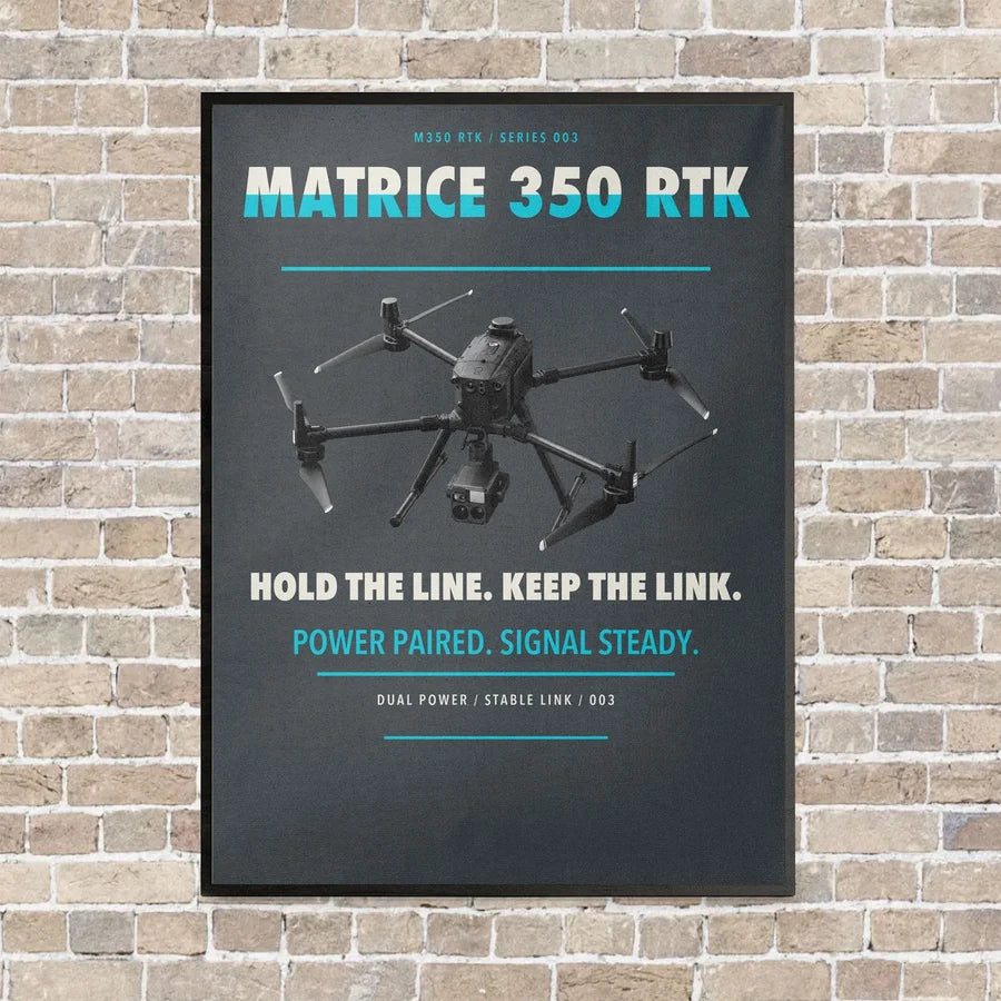 DJI Matrice 350 RTK vertical canvas print - framed - gray background