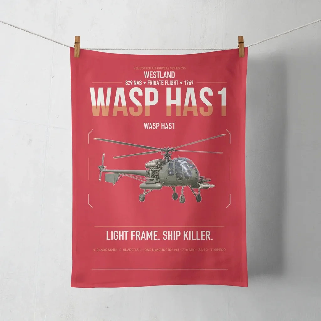 Westland Wasp HAS1 design on red towel