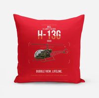 Thumbnail for Bell H-13G Sioux design on red pillow