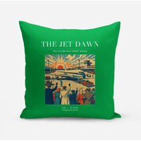 Thumbnail for VINTAGE G4113 - The Jet Dawn - Designed Pillows design on green