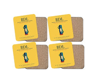 Thumbnail for Bradley International Airport (BDL) design on yellow 4 pieces set coaster