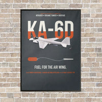 Thumbnail for KA-6D Intruder vertical canvas print - framed - gray background