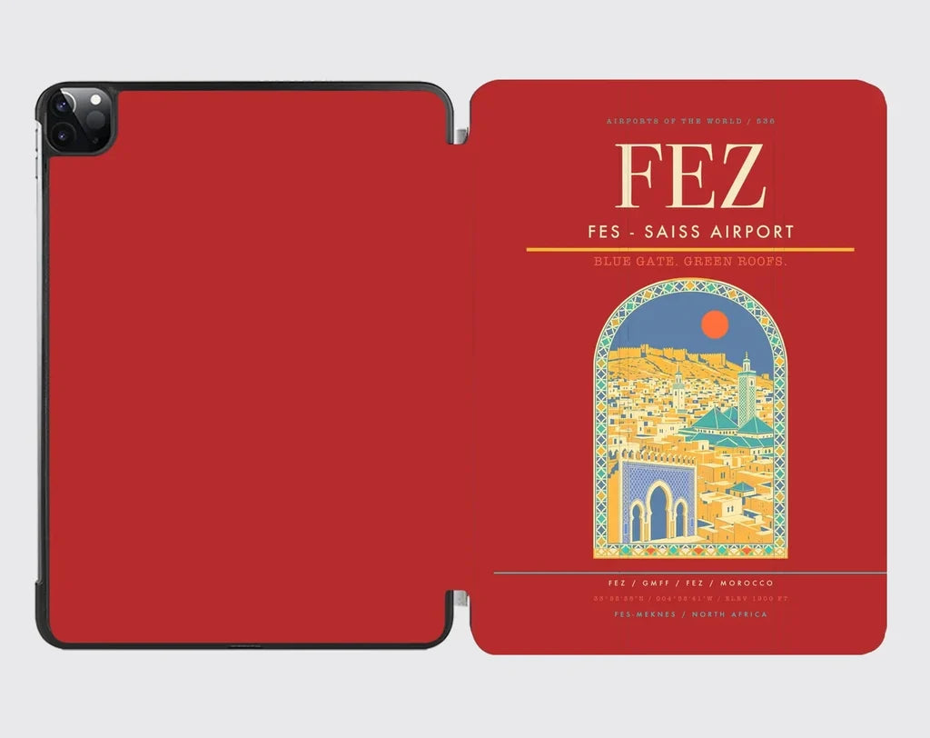 Fes (FEZ) design on red ipad tablet case